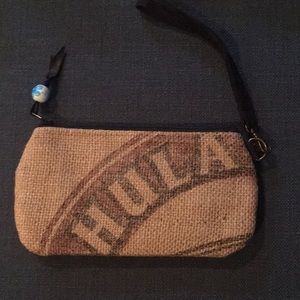 Hawaiian recycled coffee bag wristlet